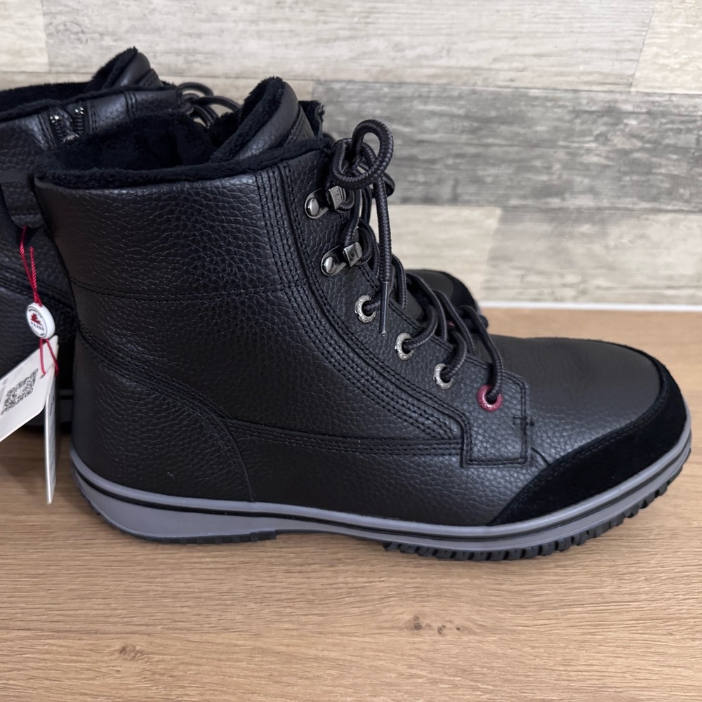 Pajar Men's Black and Gray Boots with Red Accents